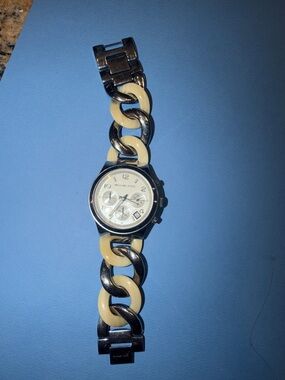 Michael Kors Two-Tone Chain-Link Chronograph Watch  needs new battery